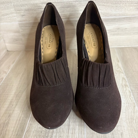 Coach Andra Oxford Pumps Size 5.5 Brown Suede - Picture 7 of 10